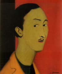 Autoportrait sur fond rouge - 1939